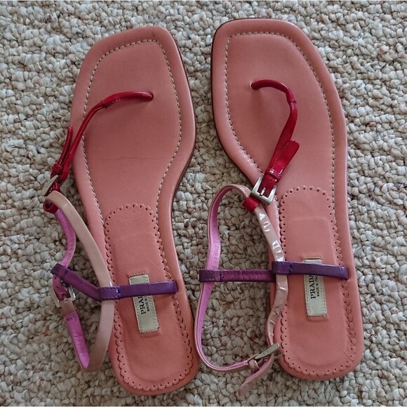 Prada cute Pink/red/ purple sandals size 37 - Picture 1 of 7